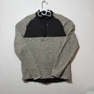 Champion Duo Dry Mens Quarter Snap Fleece Pullover Grey Black D9357-778 Medium